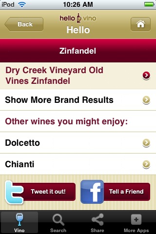 Wine iPhone App: Pairings