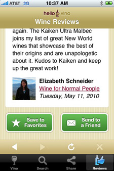 Hello Vino iPhone App