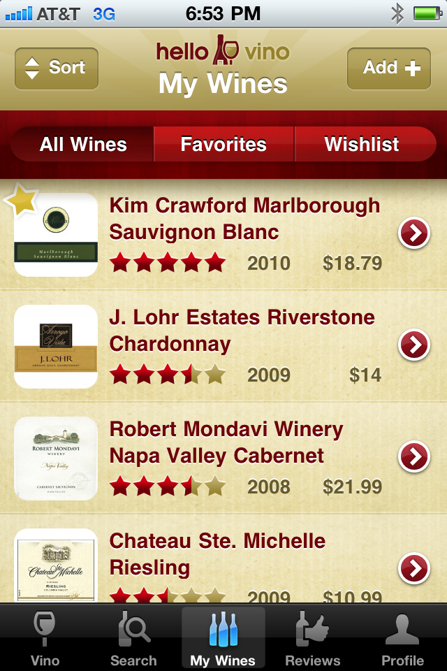 My Wines - Remember wines, take notes, and save favorites
