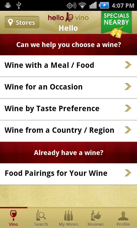 Hello Vino App - Your personal assistant in the wine aisle.