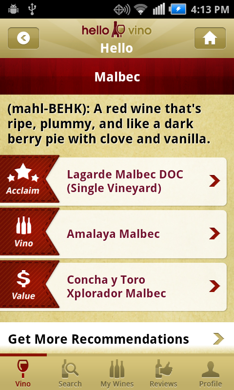 Wine Recommendations - Specific brands recommended for food pairings, special occasions and personal taste preferences.